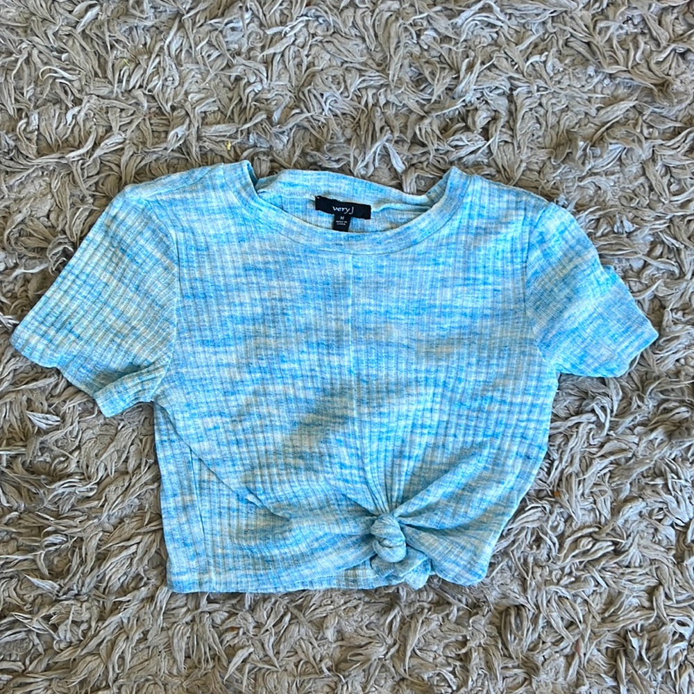 Crop tye dye tee with tie - M